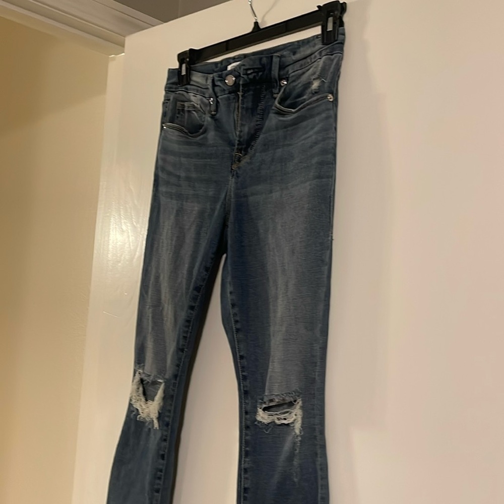 Good American Good Legs Crop destroyed skinny jeans